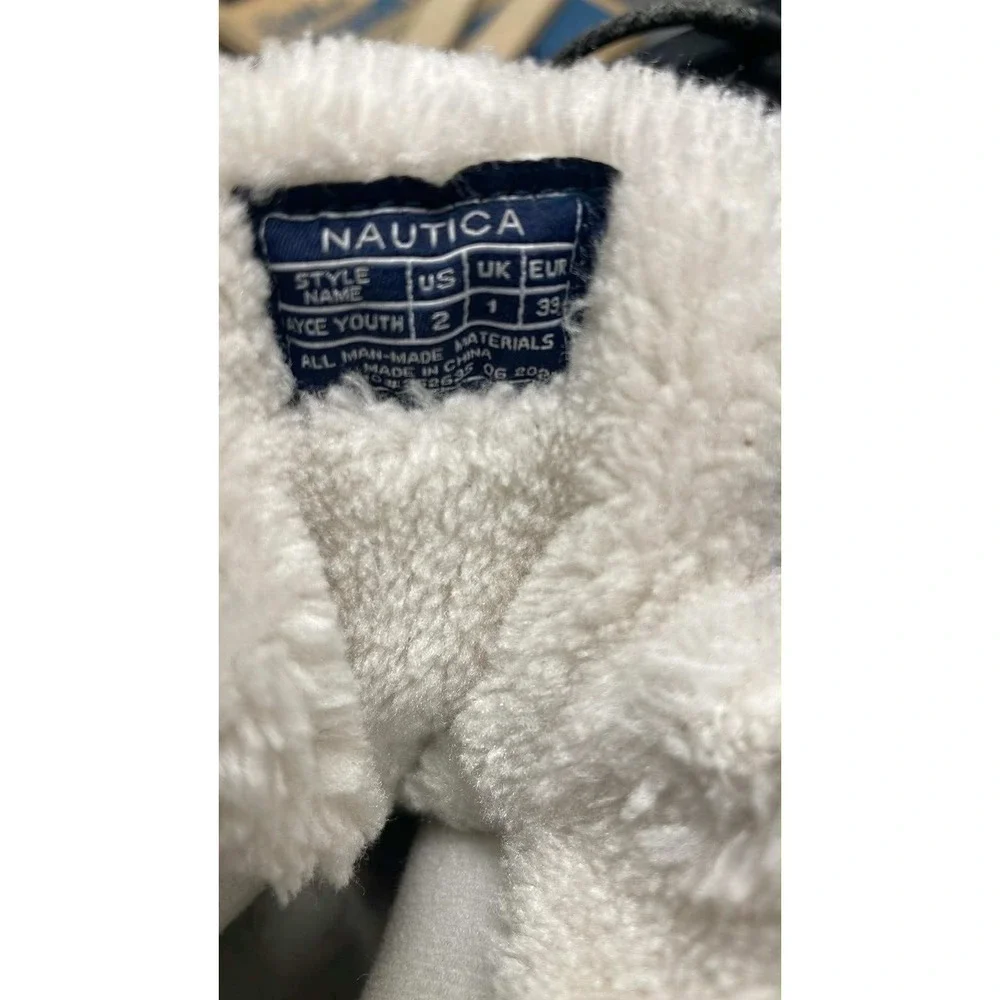 Nautica Jayce Youth Duck Boots Size 2 Tan Brown Faux Fur Lined Winter Snow